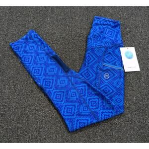 Zuma Blu Compression Tights Cropped Legging Yoga Pants Side Pockets Size Small